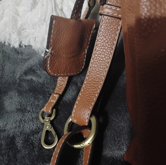 J Jill Do-It-All Crossbody Brown Padded Leather Foldover Purse - Picture 11 of 16